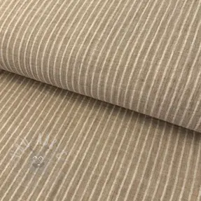Tetra Tkanina/Muslin YARN DYED Stripes taupe
