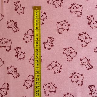 Pamučna tkanina FLANNEL Cats old rose