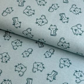 Pamučna tkanina FLANNEL Cats mint
