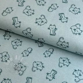 Pamuk FLANNEL Cats mint