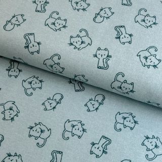 Pamučna tkanina FLANNEL Cats mint