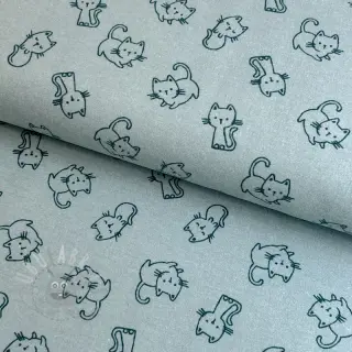 Pamuk FLANNEL Cats mint