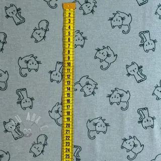 Pamuk FLANNEL Cats mint