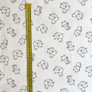 Bavlnená látka FLANNEL Cats off white