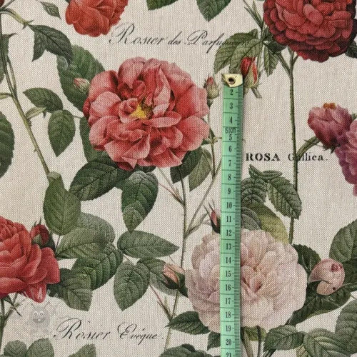 Dekorativna tkanina Linenlook premium Vintage Rose Garden digital print