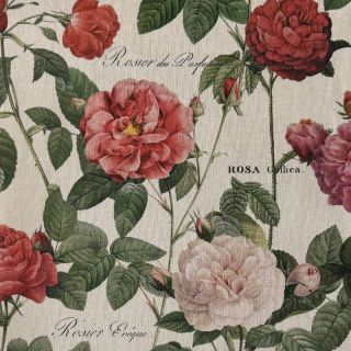 Dekorativna tkanina Linenlook premium Vintage Rose Garden digital print