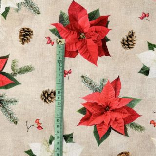 Dekorativna tkanina Classic Poinsettia Flower digital print