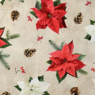 Dekorativna tkanina Classic Poinsettia Flower digital print