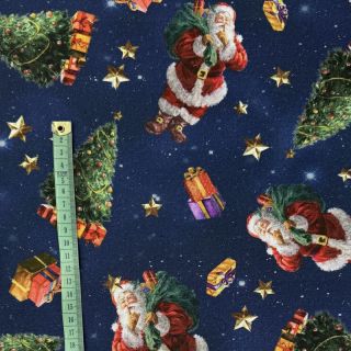 Dekorativna tkanina Classic Santa Scene digital print