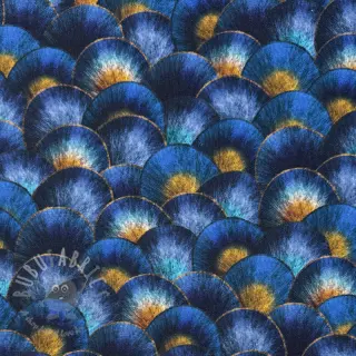 Dekorativna tkanina Scale Peacock Feather digital print