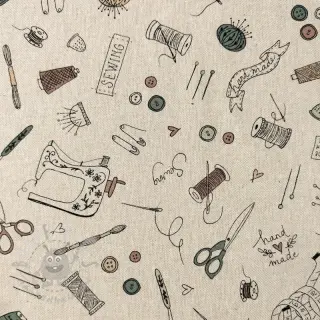 Dekorativna tkanina Linenlook Sewing Doodle Craft