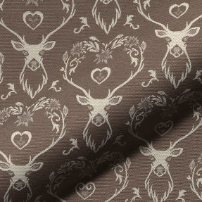 Dekorativna tkanina jacquard DOUBLE FACE Landhaus Deer Heart taupe