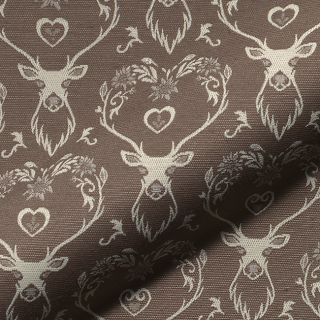 Dekorativna tkanina jacquard DOUBLE FACE Landhaus Deer Heart taupe