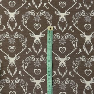 Dekorativna tkanina jacquard DOUBLE FACE Landhaus Deer Heart taupe