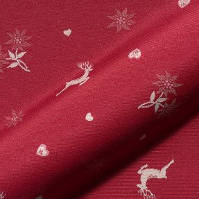 Dekorativna tkanina jacquard DOUBLE FACE Landhaus Mixed Icon dark red
