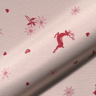 Dekorativna tkanina jacquard DOUBLE FACE Landhaus Mixed Icon dark red