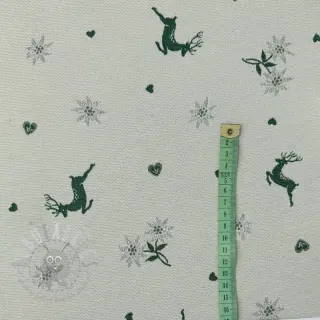 Dekorativna tkanina jacquard DOUBLE FACE Landhaus Mixed Icon forest green