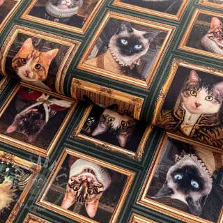 Dekorativna tkanina Cats Golden Age digital print