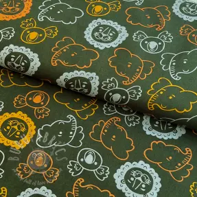 Pamuk Safari animals dark green