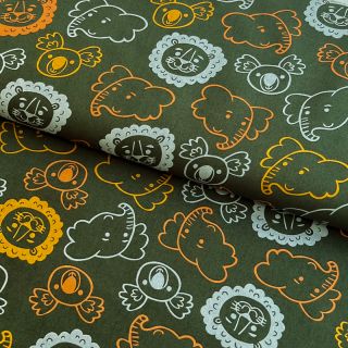 Pamuk Safari animals dark green