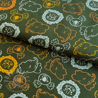 Pamuk Safari animals dark green