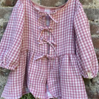 Dvostruka gaza/muslin Double sided CHECKS MINI mauve