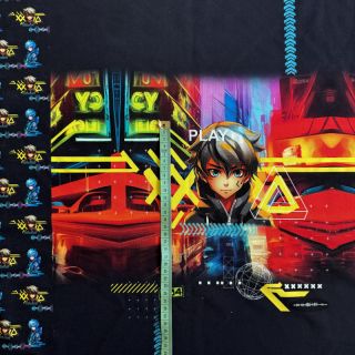 Tkanina jersey Tokyo Play PANEL digital print