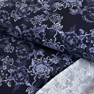 Tkanina jersey Icy Flowers digital print