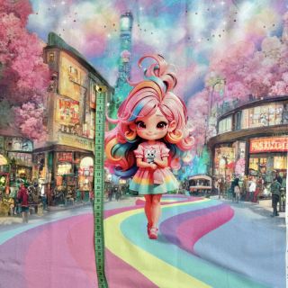 Triko Rainbow Girl PANEL digital print