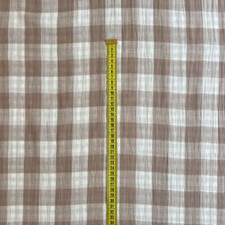 Dvoslojna gaza/muslin Double sided CHECKS MINI sand
