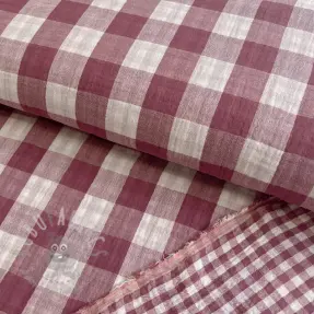 Tetra Tkanina/Muslin Double sided CHECKS MINI rosewood