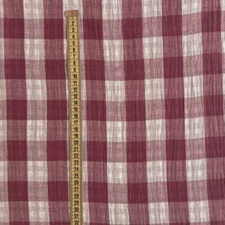 Dvoslojna gaza/muslin Double sided CHECKS MINI rosewood