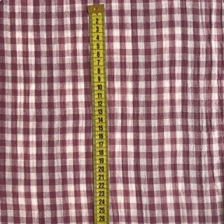Dvoslojna gaza/muslin Double sided CHECKS MINI rosewood