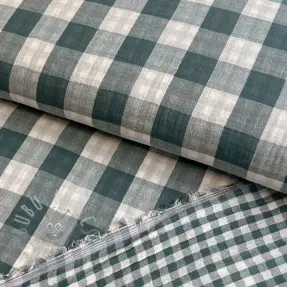 Tetra Tkanina/Muslin Double sided CHECKS MINI cyan
