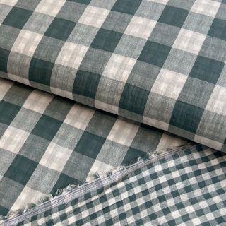 Dvoslojna gaza/muslin Double sided CHECKS MINI cyan