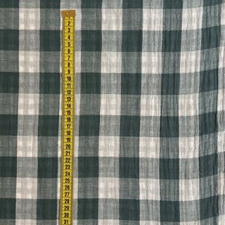 Dvoslojna gaza/muslin Double sided CHECKS MINI cyan