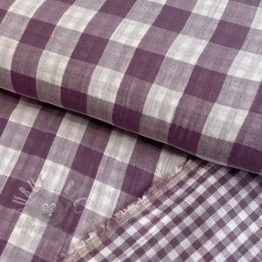 Tetra Tkanina/Muslin Double sided CHECKS MINI grape