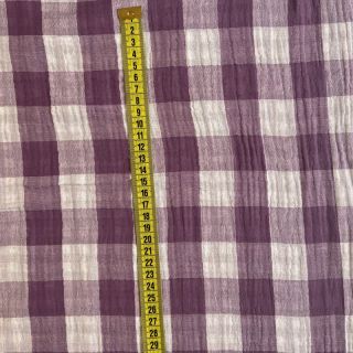 Dvoslojna gaza/muslin Double sided CHECKS MINI grape