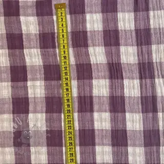 Tetra Tkanina/Muslin Double sided CHECKS MINI grape