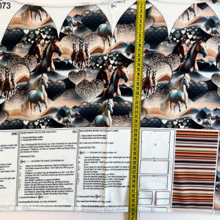 Tkanina jersey Desert Horses PANEL SET digital print