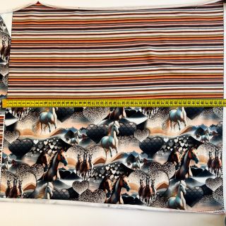 Tkanina jersey Desert Horses PANEL SET digital print