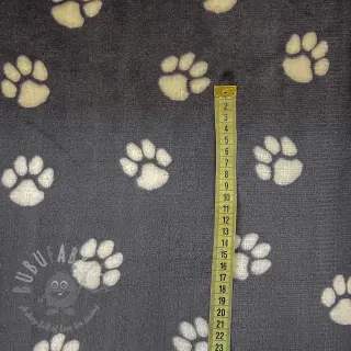 Wellness Fleece Dog paw dark grey