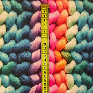 Umjetno krzno TWO SIDE Big knit difur digital print