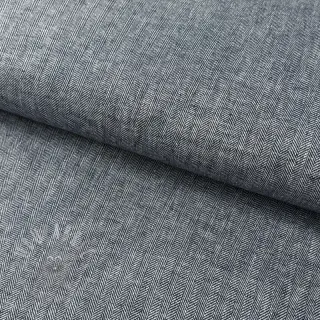 Linen cotton Fishbone navy