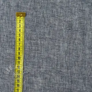 Linen cotton Fishbone navy