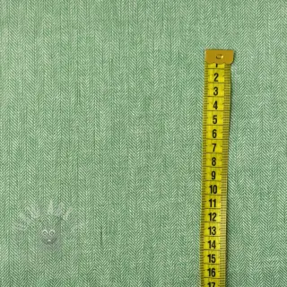 Linen cotton Fishbone green
