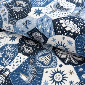 Dekorativna tkanina jacquard Tucan allover bleu