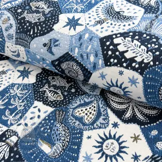Dekorativna tkanina jacquard Tucan allover bleu