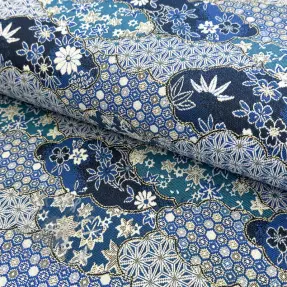Dekorativna tkanina jacquard Nuage allover bleu