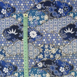 Dekorativna tkanina jacquard Nuage allover bleu